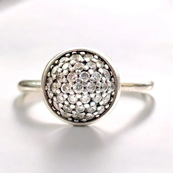PANDORA Retired Dazzling Droplet Ring, Clear Cubic Zirconia (5.25) - Picture 1 of 7